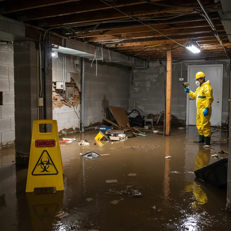 Flooded Basement Electrical Hazard in Ragland, AL Property